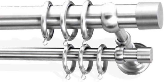 Frans Metallisch Vorhangstange Retro Doppel mit Schiene Φ25mm 160cm Nickel Satin