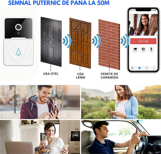 Wireless Doorbell Wi-Fi White