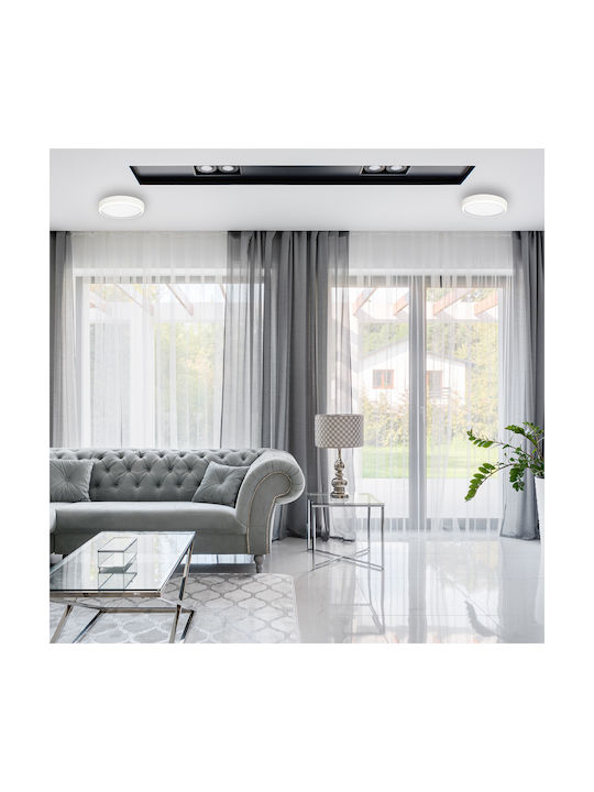 Eko Light Πλαφονιέρα Οροφής 39εκ. Λευκή με Ενσωματωμένο LED