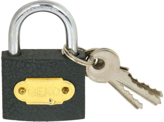 Geko Steel Padlock Brass with Key 38mm Gray 1pcs