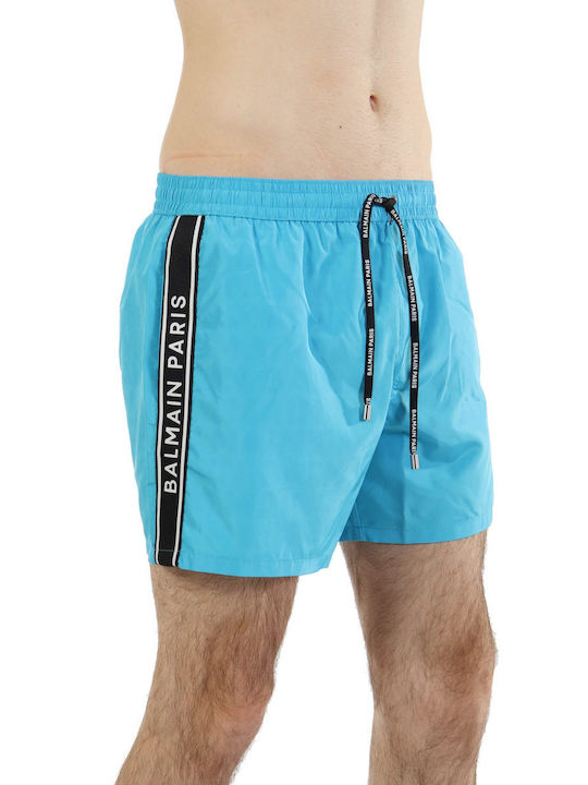 Balmain Men's Swimwear Shorts Light Blue