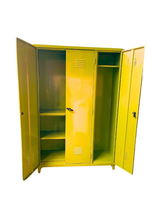 Dulap Trei Frunze Metalic Galvanizat Cu Δin Posibilitatea De Blocare 120x45x175 Cm