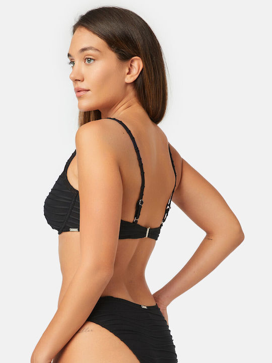 Minerva Underwire Bikini Bra with Adjustable Straps Black