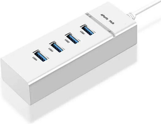 Hub 4 Θυρών USB 3.0 με σύνδεση USB-A Λευκό