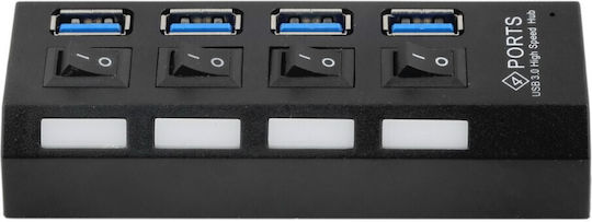 Hub 4 Θυρών USB 3.0 με σύνδεση USB-A