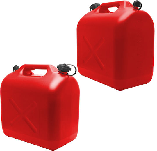 Handy Double Position Fuel Container Plastic with Extension Tube 20lt Red