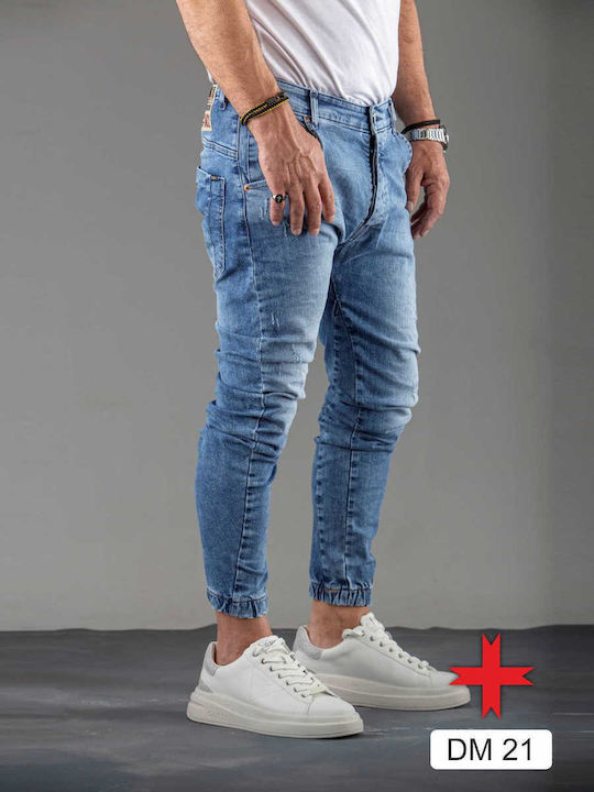 Damaged Jeans Pantaloni de Bărbați din Jean în Croială Slim Damaged