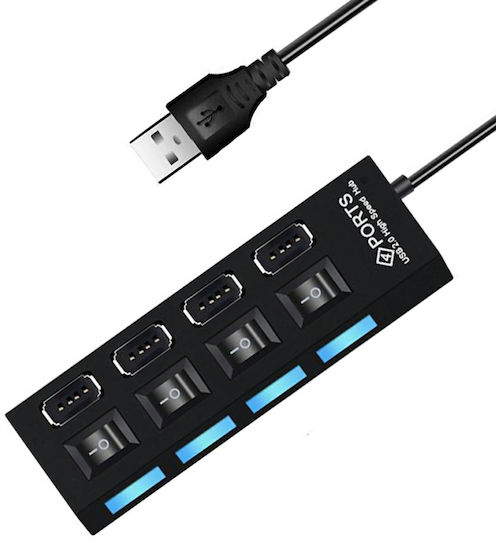 Hub 4 Θυρών USB 2.0 με σύνδεση USB-A