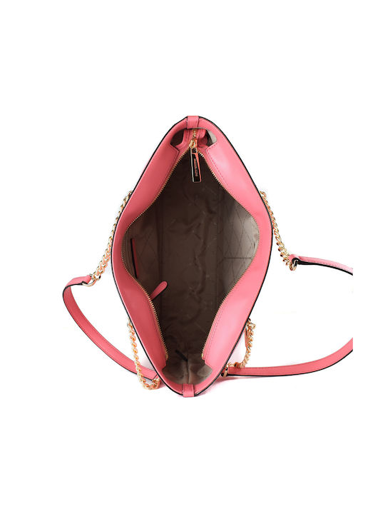 Michael Kors Δερμάτινη Γυναικεία Τσάντα Ώμου Ροζ