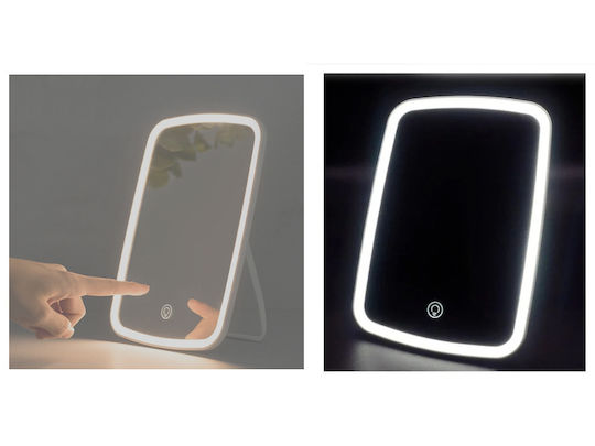 Make-up Mirror 24096 Built-in Led Lighting Micro Usb Type B Cable Charging Rectangular 24x