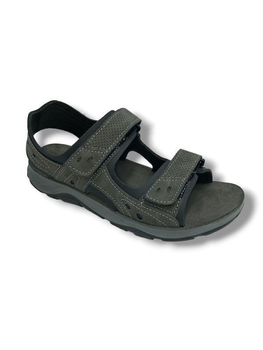 Leather Men's Sandal Inblu T0120100 Grey Normal Fit