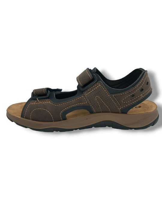 Leather Men's Sandal Inblu T0120100 Brown Normal Fit