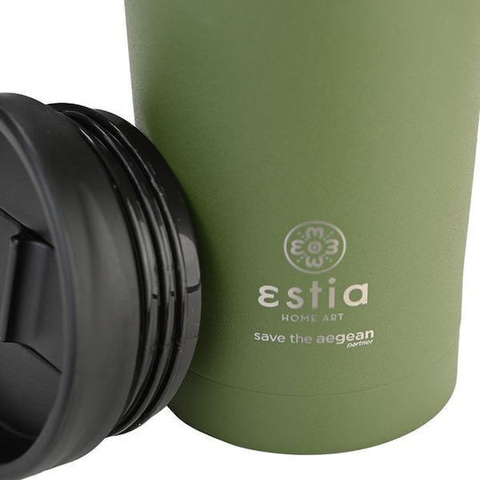 Estia Travel Mug Save The Aegean Glass Thermos Stainless Steel BPA Free 500ml Forest Spirit