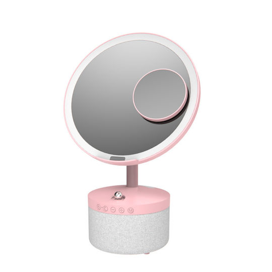 Cosmetic Mirror Led Lighting Makeup Bluetooth Speaker 15w Wireless Phone Charger 7 Rgb Colors 3 Adjustable Temperature Levels Adjustable Intensity Sensor Magnifying Glass