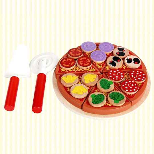 Wooden Game Children Zola Pizza Pattern Easy To Slice 27 Pieces