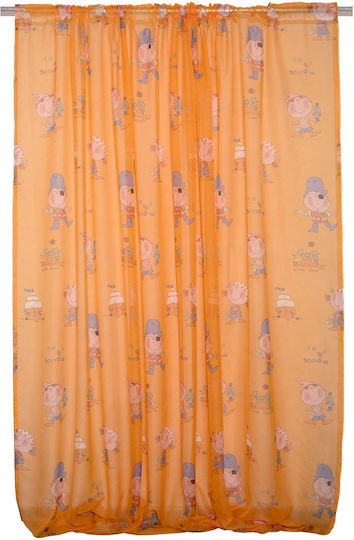 Viopros Детска завеса Пирати с пампуси Оранжев 678656 140x270cm
