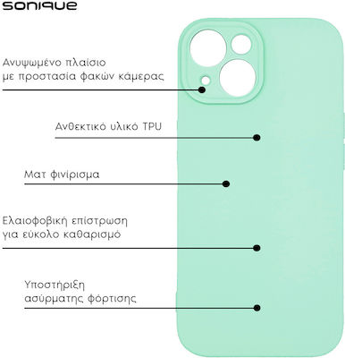 Sonique Umschlag Rückseite Silikon / Stoff Türkis (Realme C51 / Realme C53)