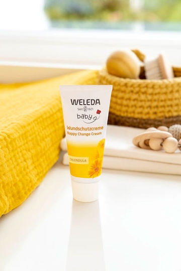 Weleda Care Set & Diaper Change Cream, 75+10ml, Shampoo & Shower Gel, 200+20ml & Sponge with Teddy Bear design