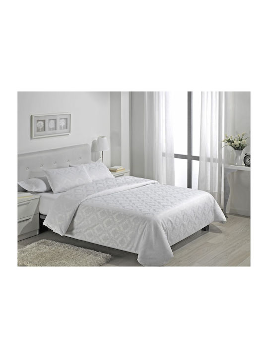 Alexandra House Living Duvet Cover Set King Size with 2 Pillowcases 260x240 White