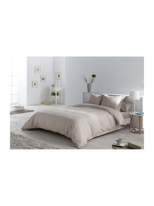 Alexandra House Living Duvet Cover Set King with 2 Pillowcases 220x220 Beige