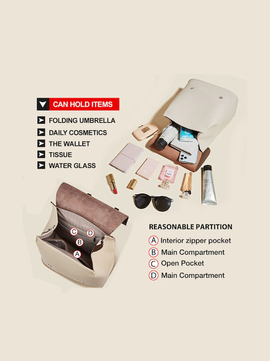 Leather Women's Bag Backpack White