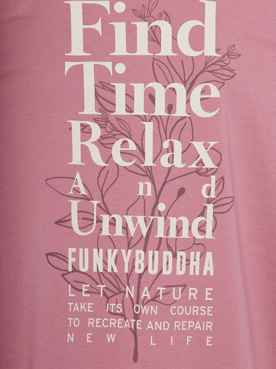 Funky Buddha Herren T-Shirt Kurzarm Rosa