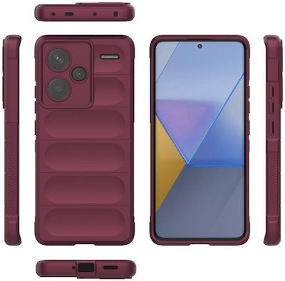 Techsuit Shield Umschlag Rückseite Burgundisch (Redmi Note 13 Pro+)