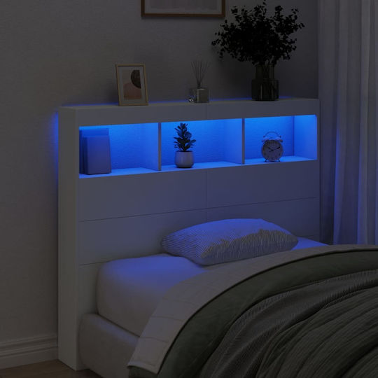 vidaXL Hölzernes Kopfstütze für Betten Weiß 120x102cm