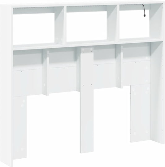 vidaXL Hölzernes Kopfstütze für Betten Weiß 120x102cm