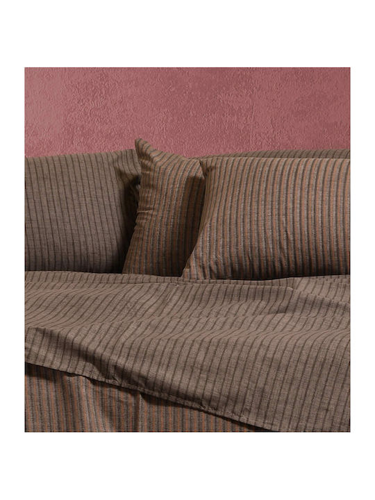 Melinen Sheet Sets Double 205x270cm. Blaze Brown 4pcs