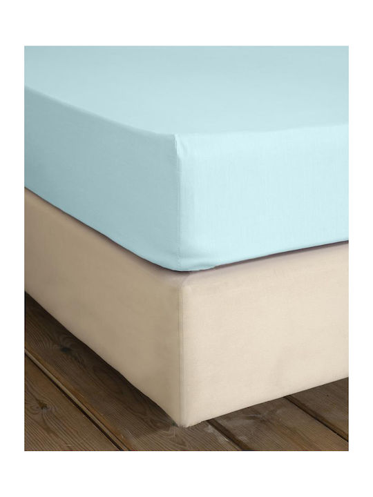 Nima Sheet Sets King Size with Elastic 185x205+35cm. Light Aqua 4pcs