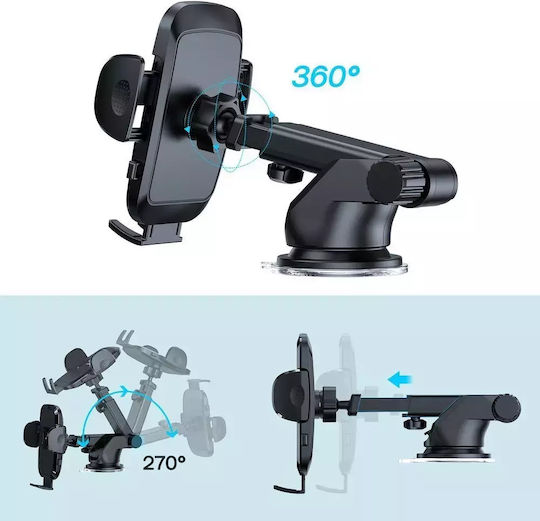 Joyroom JR-ZS259 Car Mobile Mount 4.6" - 6.7" with Adjustable Hooks Black