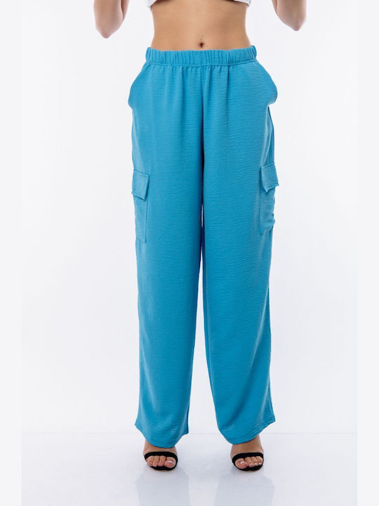 Trousers with Side Pockets Blue