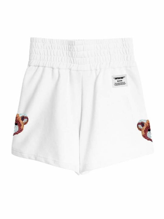 Mod Wave Movement Women's Sporty Shorts White