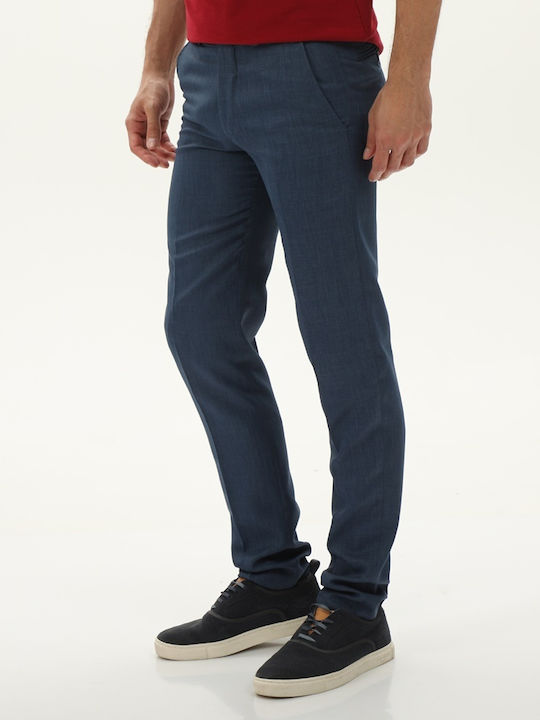 Dors Men's Trousers in Straight Line Blue