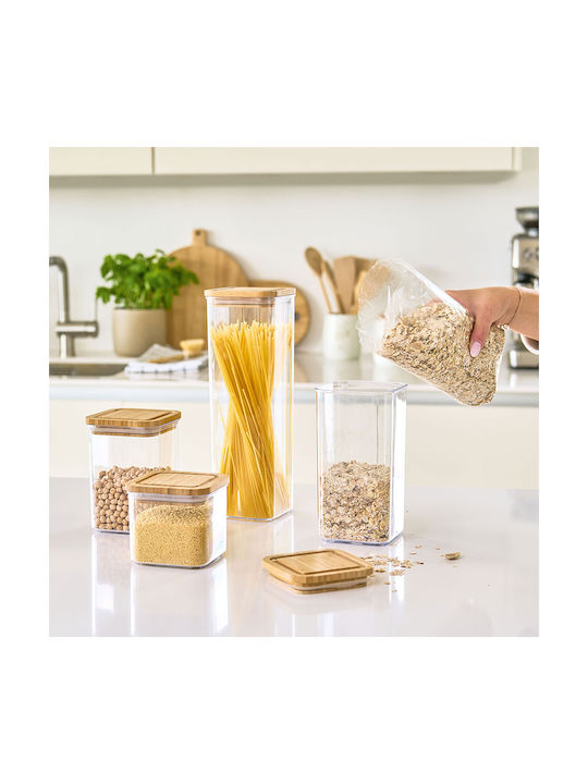 General Use Food Jar with Airtight Lid Plastic Transparent 800ml 1 Piece