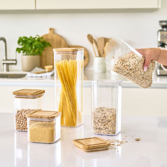 General Use Food Jar with Airtight Lid Plastic Transparent 800ml 1 Piece