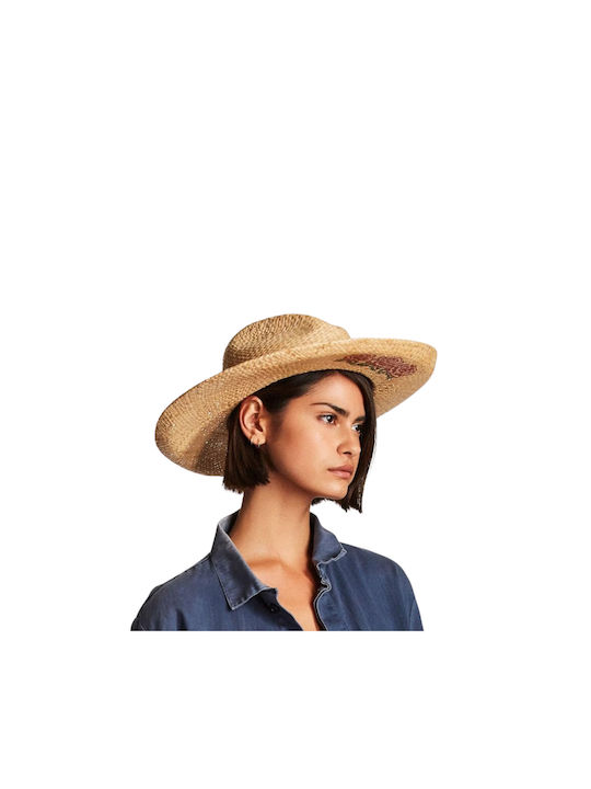 Brixton Frauen Leder Hut Fedora Beige