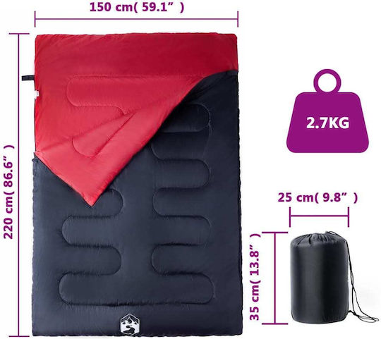 vidaXL Schlafsack Doppelter Red
