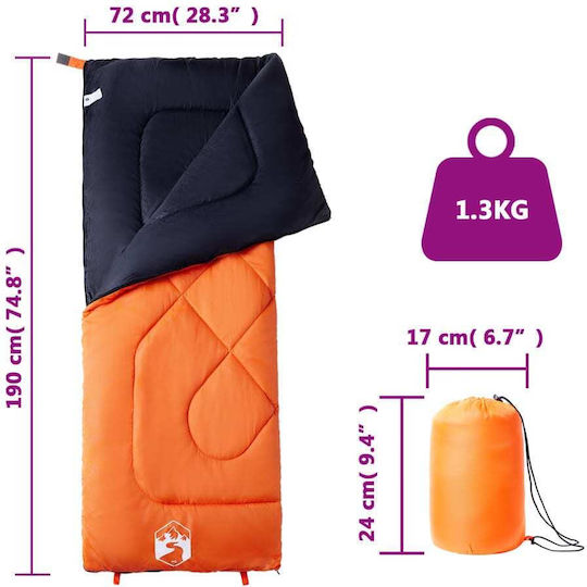 vidaXL Schlafsack Einzeln Orange