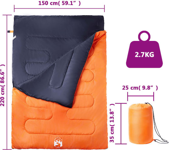 vidaXL Schlafsack Doppelter Orange