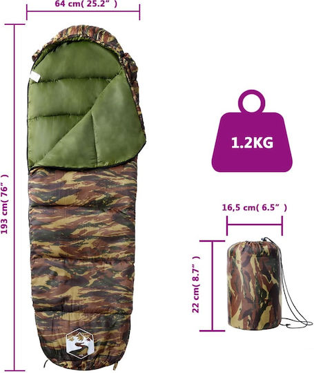vidaXL Schlafsack Einzeln Green
