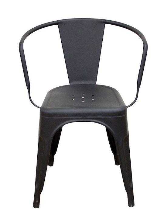 Outdoor Metal Chair Texas Black 44x37x71cm