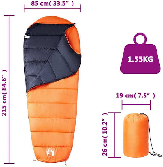 vidaXL Sac de dormit Single Portocaliu