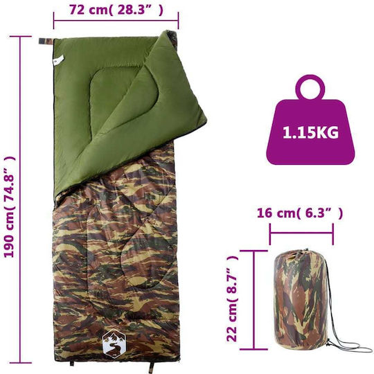 vidaXL Schlafsack Einzeln Green