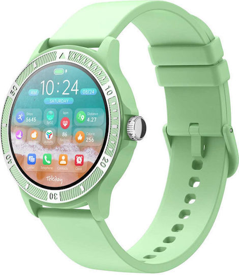 Tekday 656527 42mm Smartwatch with Heart Rate Monitor (Green)
