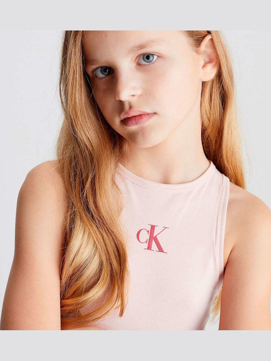 Kids' Shirt Sleeveless Pink Logo