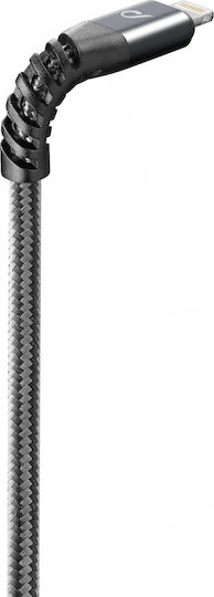Cellular Line Braided USB to Lightning Cable Μαύρο 1.2m (Extreme)
