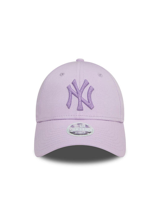 Căciulă ajustabilă Purple New Era New York Yankees pentru femei, cu efect metallic, 9forty