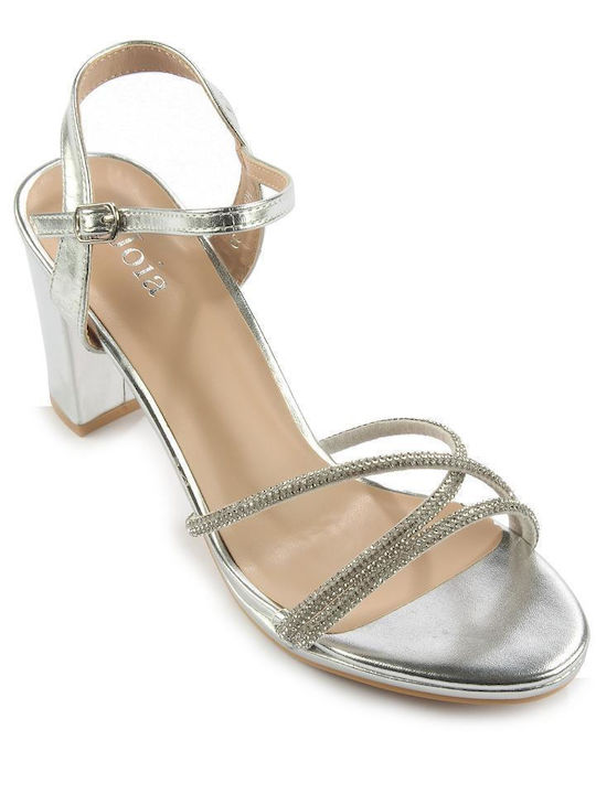 Fshoes Damen Sandalen in Silber Farbe